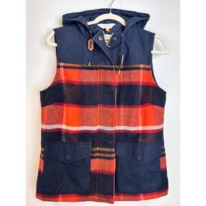 Orvis Field Wool Blend Plaid Vest W/ Hood Men’s/Sm Wms/M Outdoors Hunting NWT